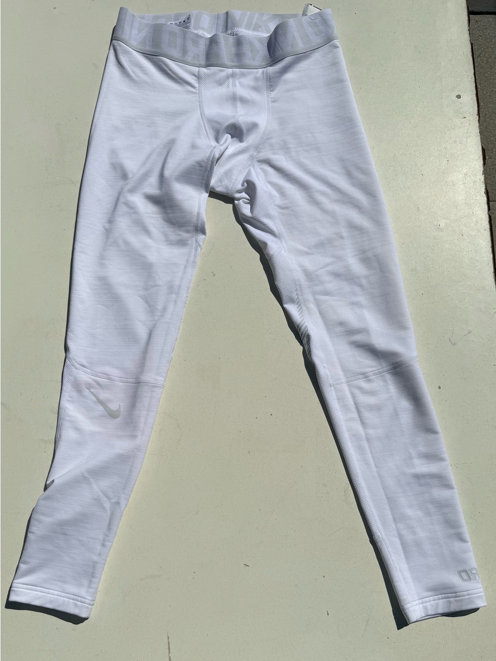 Nike White Kids Athletic Compression Leggings